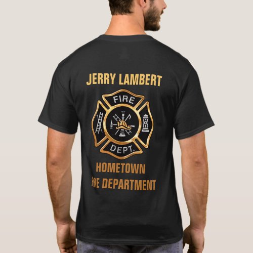 Fire Department Gold Badge Custom T-Shirt