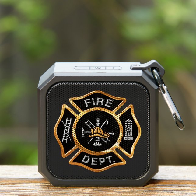 Fire Department Gold Maltese Cross Bluetooth Speaker (Insitu(Outdoor))