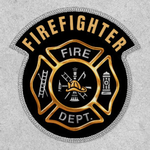 Fire Department Gold Maltese Cross Patch