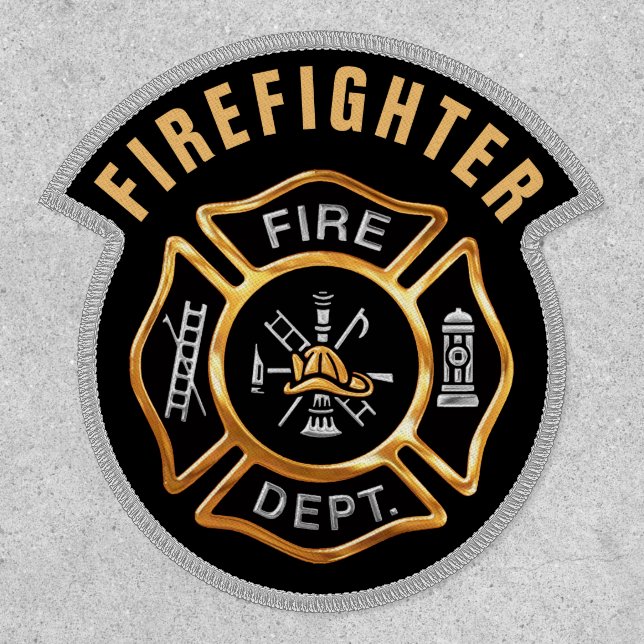 Fire Department Gold Maltese Cross Patch (Front)
