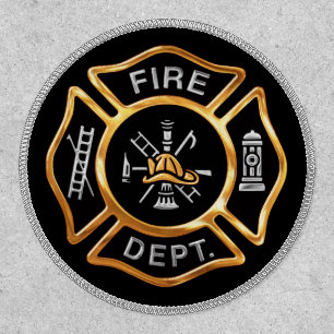 Fire Department Gold Maltese Cross Patch