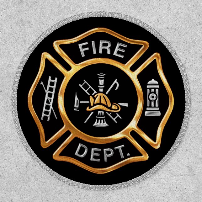 Fire Department Gold Maltese Cross Patch (Front)