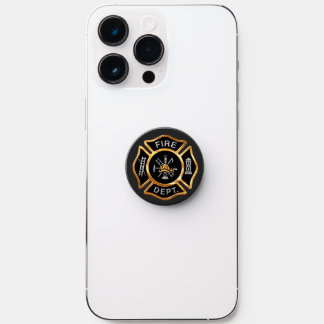 Fire Department Gold Maltese Cross Window Cling PopSocket