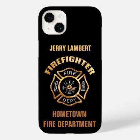 Fire Department Gold Name Template Case-mate Iphone 14 Plus Case