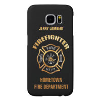 Fire Department Gold Name Template Samsung Galaxy S6 Case