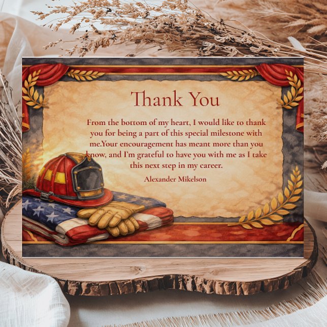 Fire Department Graduation Thank You Card (Creator Uploaded)