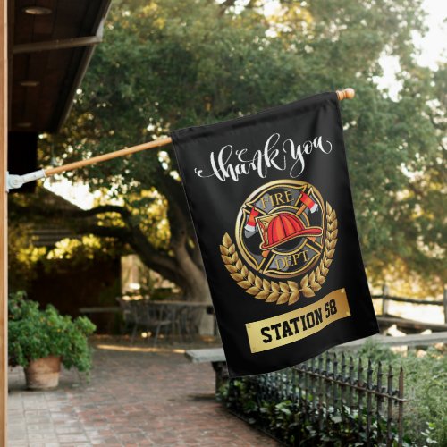 Fire Department Home  Building Flag