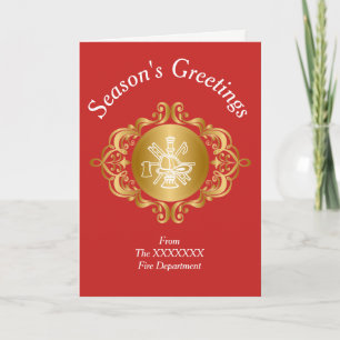 Fire Department Icon Customize Christmas Card