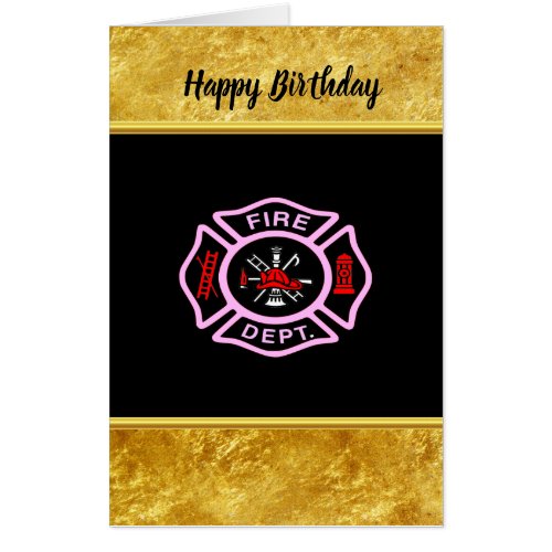 Fire Department logo Black And Pink Badge Card