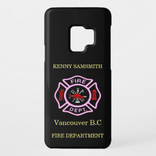 Fire Department logo Black And Pink Badge Case-Mate Samsung Galaxy S9 Case