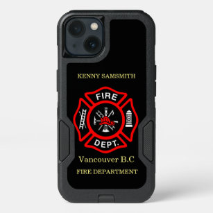 Fire Department logo Black And Red Badge10 iPhone 13 Case