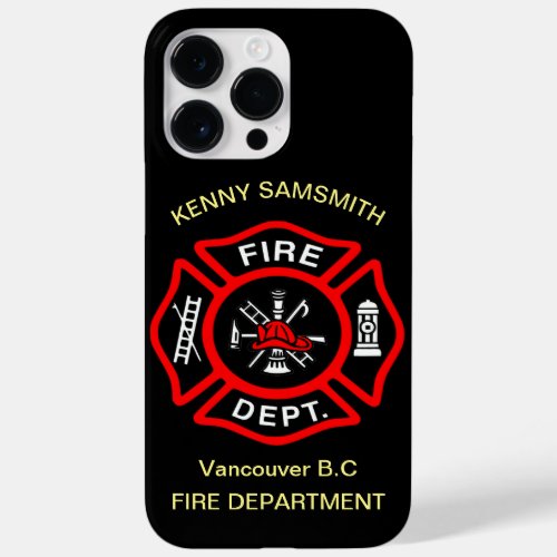 Fire Department logo Black And Red Badge11 Case_Mate iPhone 14 Pro Max Case