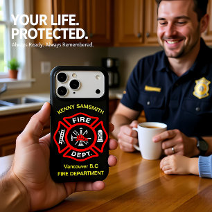 Fire Department logo Black And Red Badge11 iPhone 17 Pro Max Case