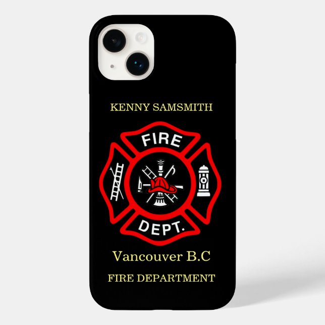 Fire Department logo Black And Red Badge11 Case-Mate iPhone Case (Back)