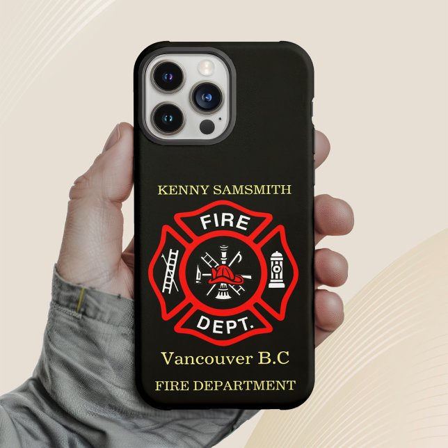 Fire Department logo Black And Red Badge12 Otterbox iPhone Case (Creator Uploaded)