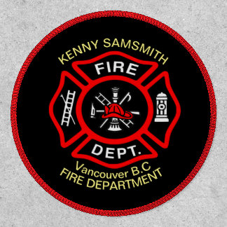 Fire Department logo Black And Red Badge1r Patch