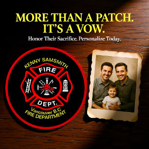 Fire Department logo Black And Red Badge1r Patch