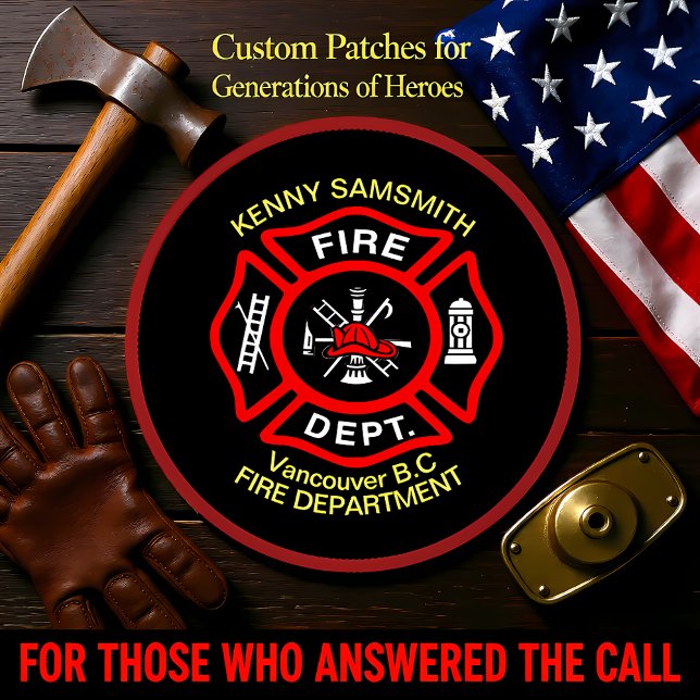 Fire Department logo Black And Red Badge1rr Patch (Creator Uploaded)