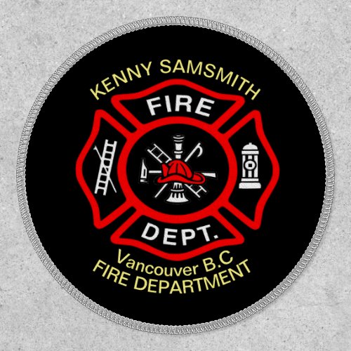 Fire Department logo Black And Red Badge1s Patch