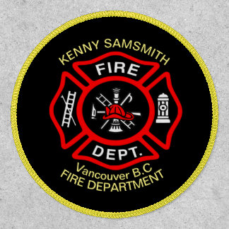 Fire Department logo Black And Red Badge1y Patch