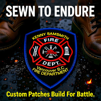 Fire Department logo Black And Red Badge2bb Patch