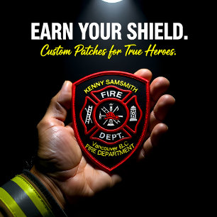 Fire Department logo Black And Red Badge2ma Patch