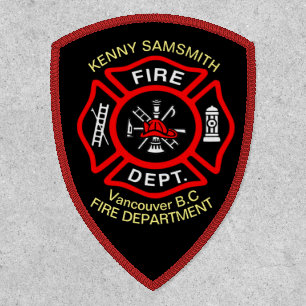 Fire Department logo Black And Red Badge2ma Patch