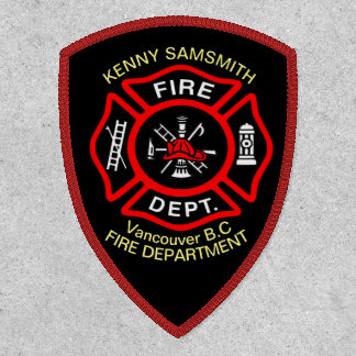 Fire Department logo Black And Red Badge2ma Patch