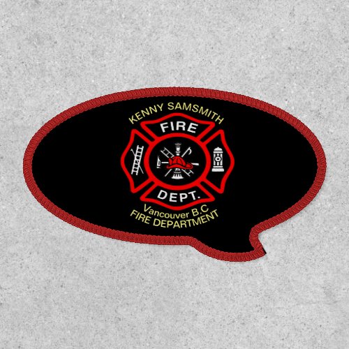 Fire Department logo Black And Red Badge4 Patch