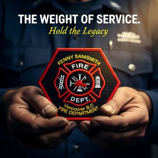 Fire Department logo Black And Red Badge7rv Patch