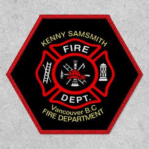 Fire Department logo Black And Red Badge7rv Patch