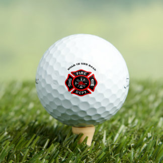 Fire Department logo Black And Red Badge Golf Balls