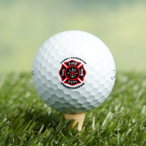 Fire Department logo Black And Red Badge Golf Balls
