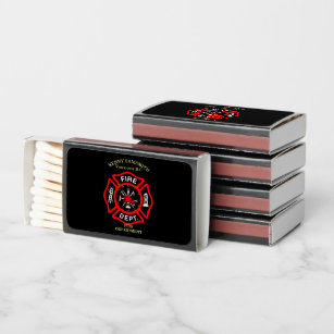 Fire Department logo Black And Red Badge  Matchboxes