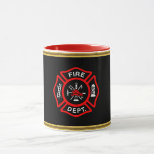 Fire Department logo Black And Red Badge Mug