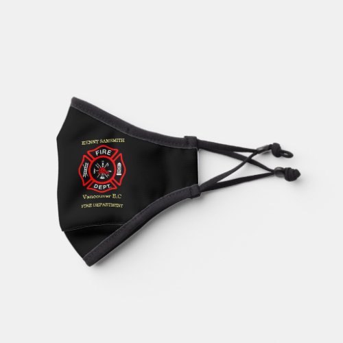Fire Department logo Black And Red Badge  Premium Face Mask