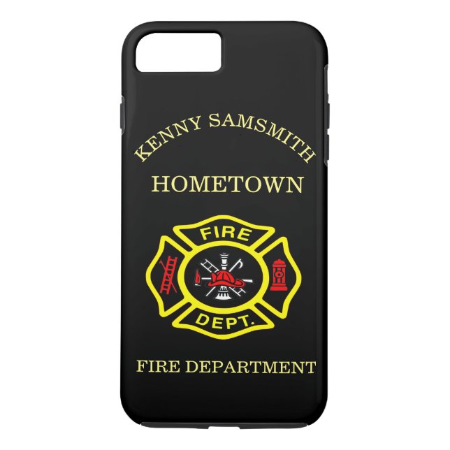 Fire Department logo Black And Yellow Badge Case-Mate iPhone Case (Back)