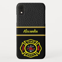 Fire Department logo Black And Yellow Badge