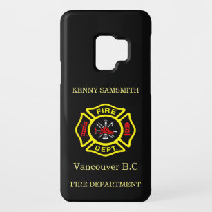 Fire Department logo Black And Yellow Badge Case-Mate Samsung Galaxy S9 Case