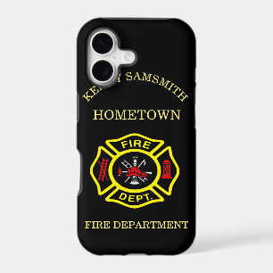 Fire Department logo Black And Yellow Badge iPhone 17 Case