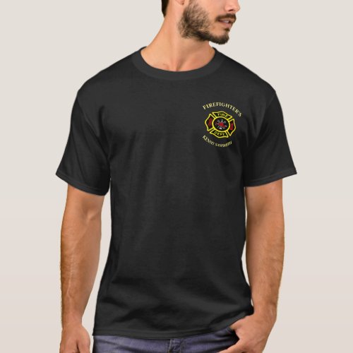 Fire Department logo Black And Yellow Badge T_Shirt