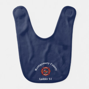 Fire Department Logo Custom  Baby Bib