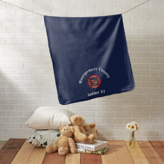 Fire Department Logo Custom  Baby Blanket