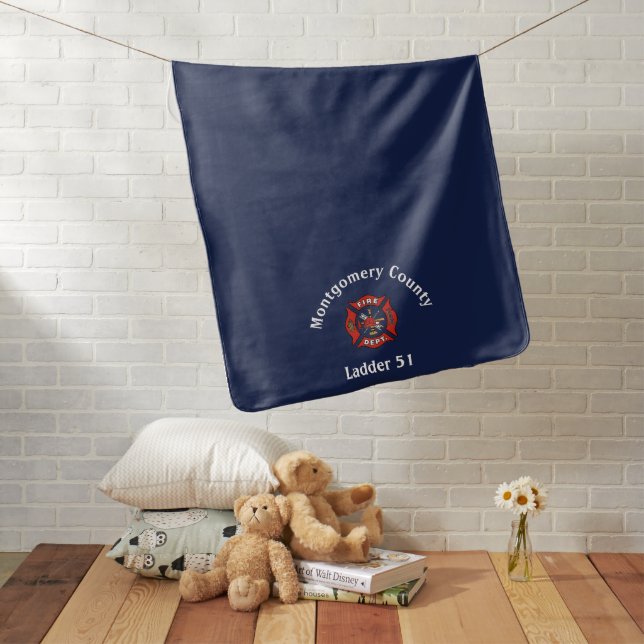 Fire Department Logo Custom  Baby Blanket (In Situ)