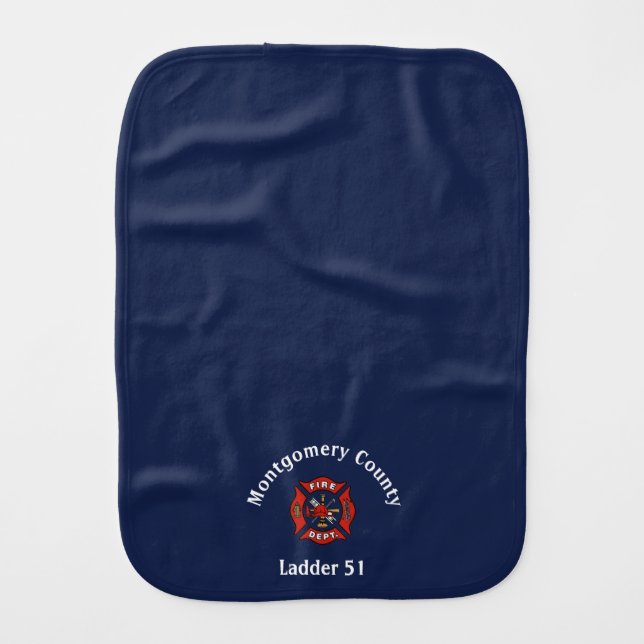 Fire Department Logo Custom  Baby Burp Cloth (Front)