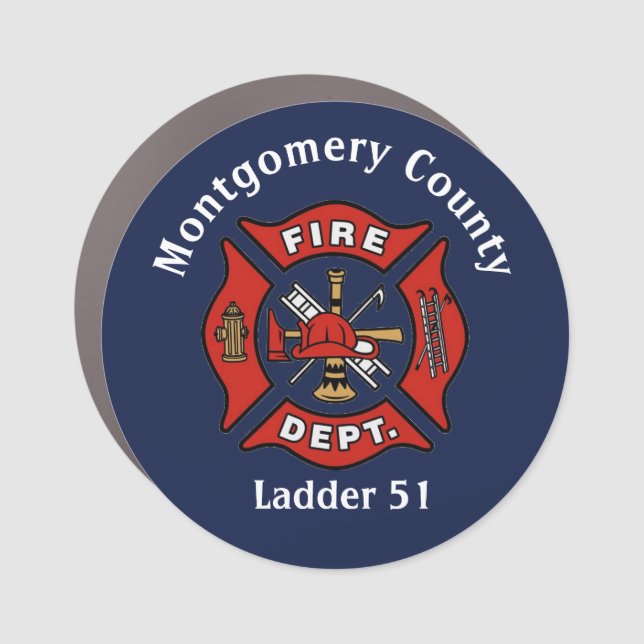Fire Department Logo Custom  Car Magnet (Front)