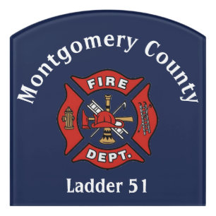 Fire Department Logo Custom Door Sign