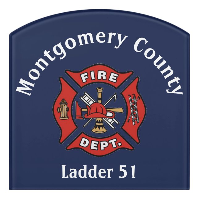 Fire Department Logo Custom Door Sign (Contour Front)