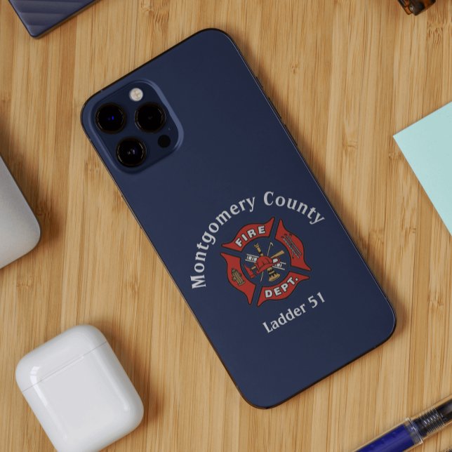 Fire Department Logo Custom  Iphone Case (A customizable phone case for firefighters, and a great gift idea!)