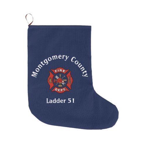 Fire Department Logo Custom  Large Christmas Stocking